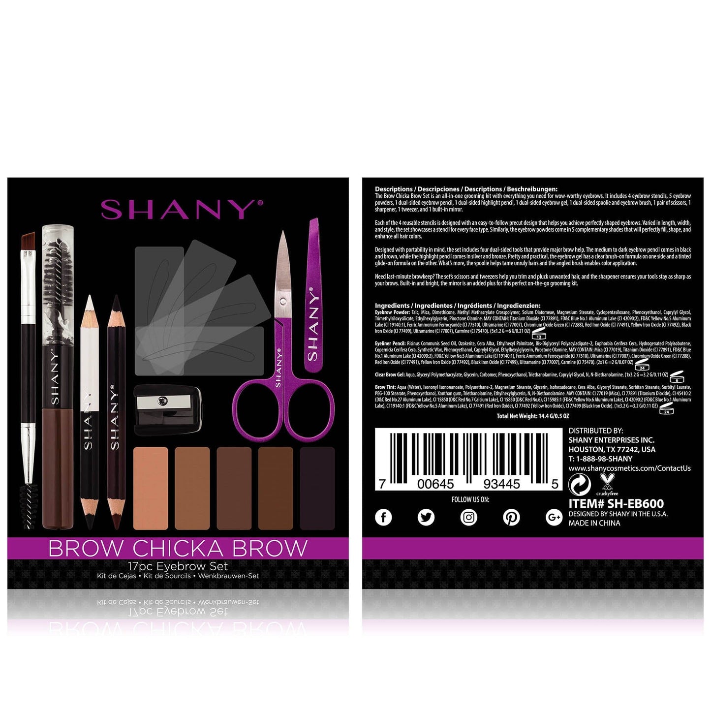 Brow Chicka Brow Eyebrow Makeup Set - 17-Piece Kit